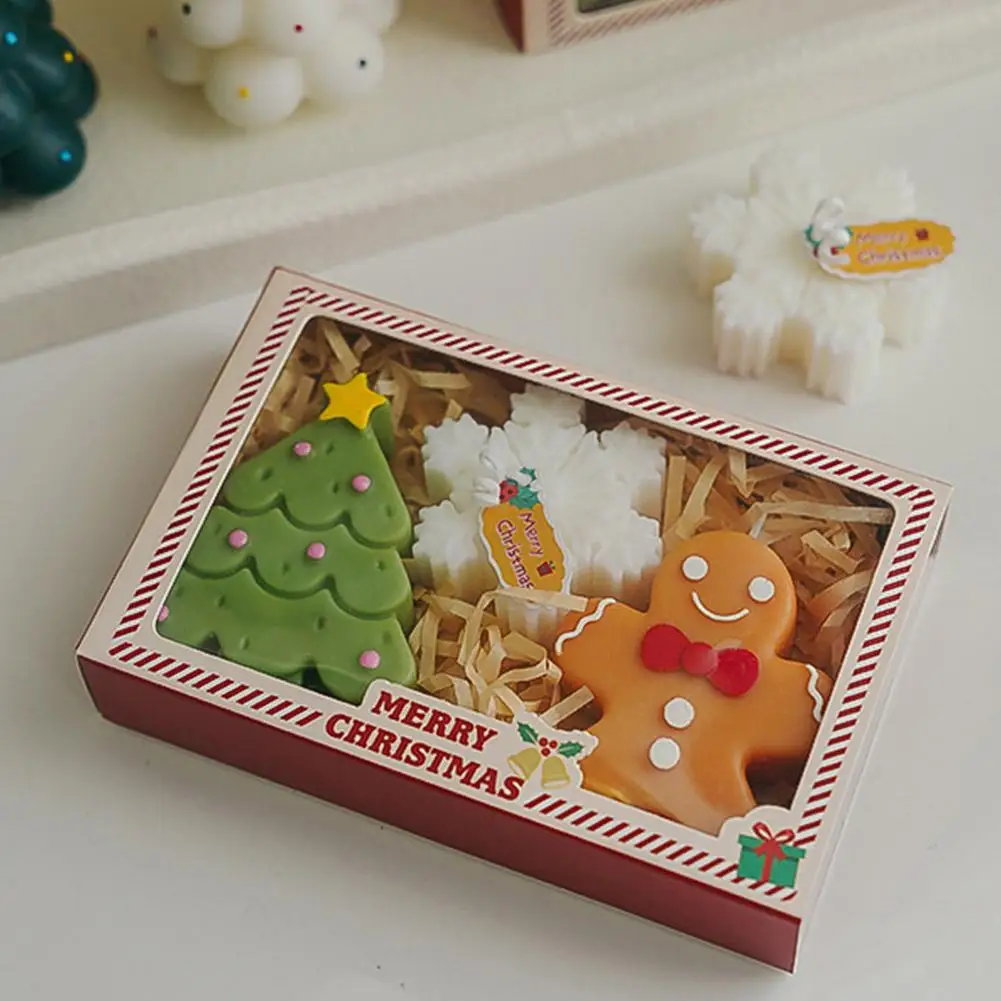 Christmas Scented Candles Gift Box Ornament Smokeless Romantic Incense Aromatherapy Candle Solid Perfume Set Atmosphere Souvenir