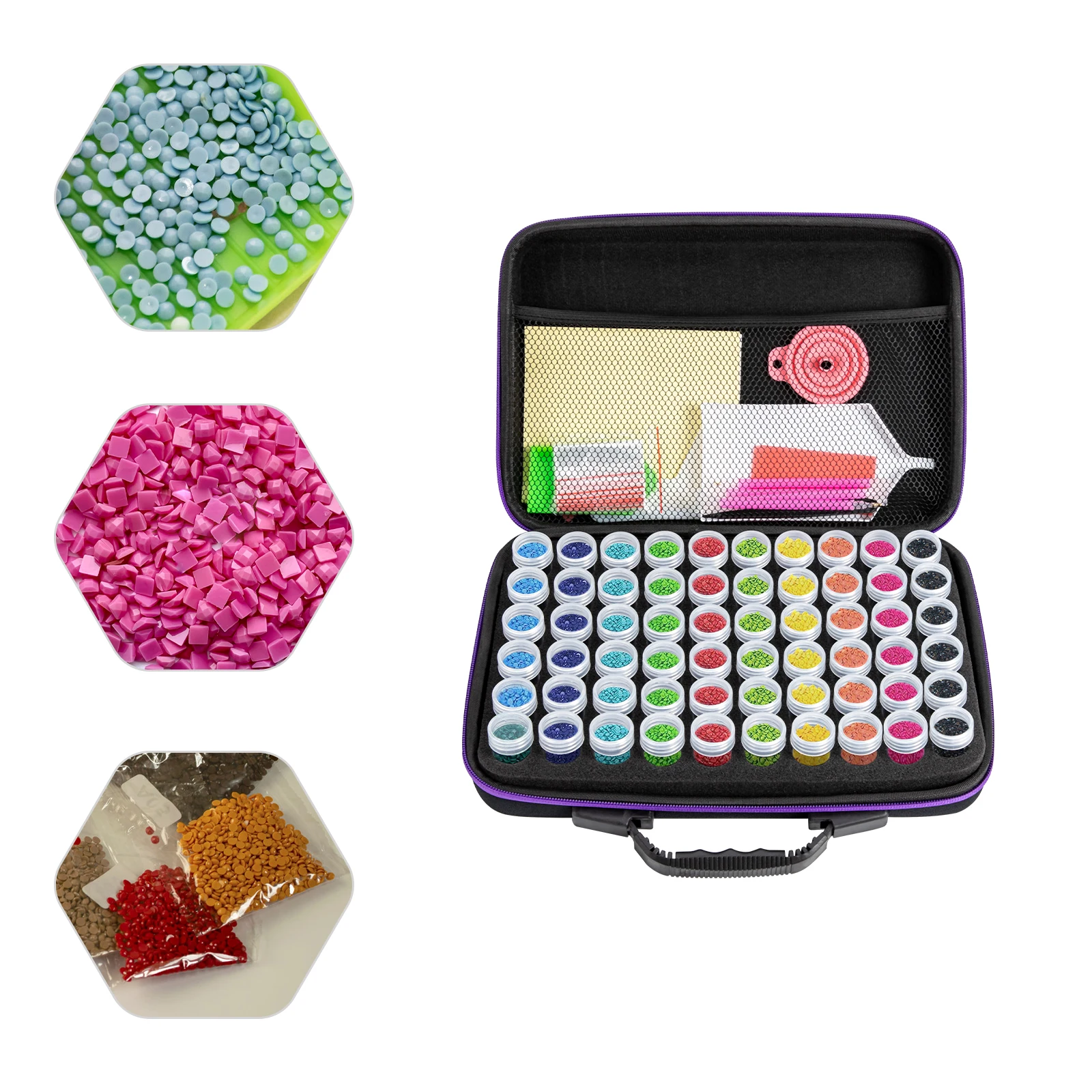 60 ダイヤモンドペインティング収納ボックスビーズオーガナイザートレイアートビーズ刺繍ケース、ダイヤモンドペインティング収納容器