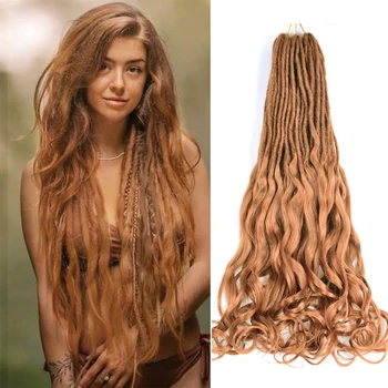 Synthetische 26 Zoll Französisch Locken Dreadlocks Häkeln Haar Handgemachte Tiefe Locken Fauxlocs Häkeln Zöpfe Haar Dread Lock Für Frauen