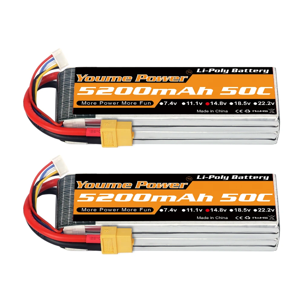 Youme 4S 5200mah Lipo Batterie 14,8V T XT60 50C Für RC FPV Flugzeuge Drone Racing Boot auto Teile