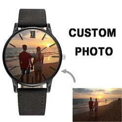 Custom Parent Child Face Photo Watch Customized Made Image Picture Printing Watch for Lover Girlfriend Boyfriend Gifts