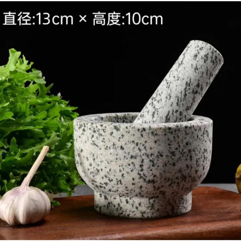 Natural Stone Mortar Pestle Set Manual Garlic Masher Grinder Household Spice Chili Paste Crusher Kitchen Food Crushing Tool