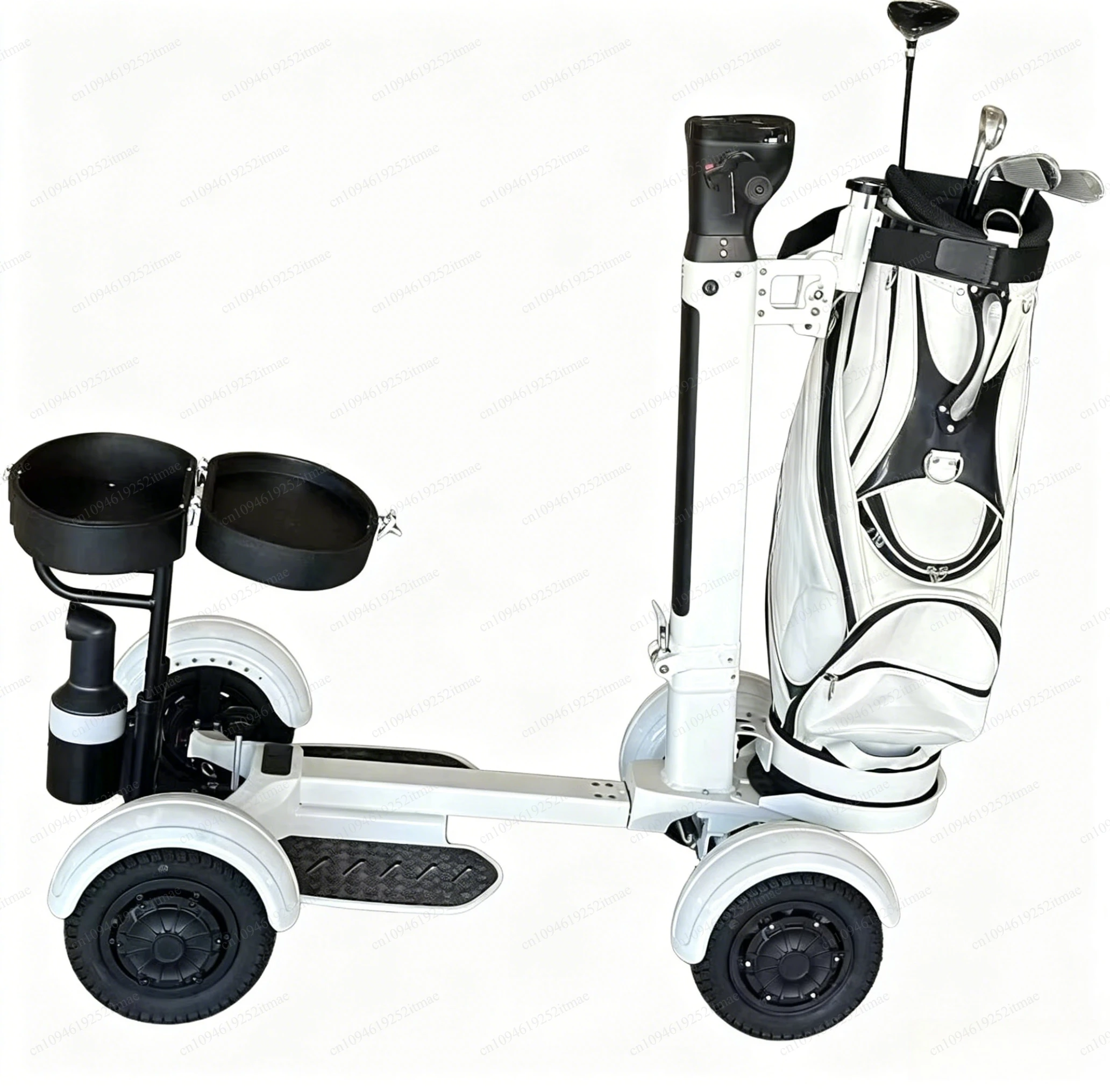 Solar Powered Four Wheel Electric Golf Vehicle with Golf Trolley