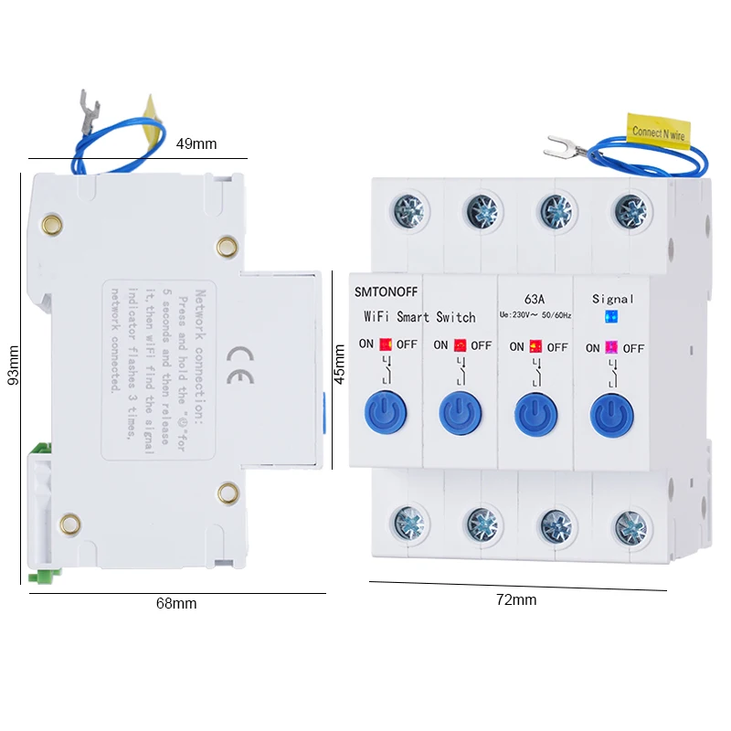 eWeLink WiFi smart switch 4 isolated channels 4 gang smart switch up to 200 channels 63A/channel timer switch remote control