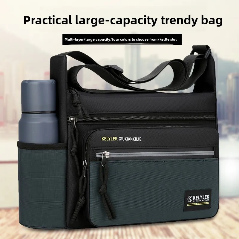 

New Ox Cloth Men's oulder Bag Large Capaci Travel Busin Bag Bla Crossbody Bapa for Men Leisure Faion