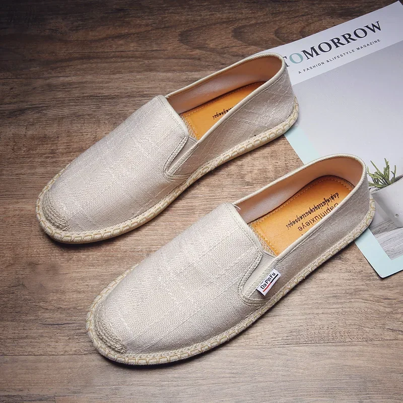 Zapatos planos para conducir, mocasines de verano para hombre, zapatos de pescador de lona suaves de alta calidad para primavera, zapatillas de deporte para hombre, alpargatas de tendencia