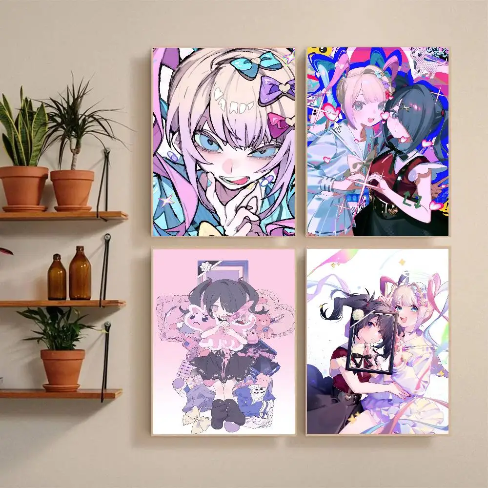 Game Anime N-Needy Streamer Overload Poster Self-adhesive Art Waterproof Paper Sticker Coffee House Bar Room Wall Decor