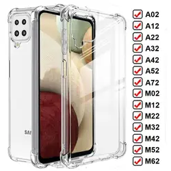 Clear Shockproof Phone Case For Samsung Galaxy A02 A12 A22 A32 A42 A52 A72 Soft Silicone Case M02 M12 M32 M42 M52 M62 Back Cover