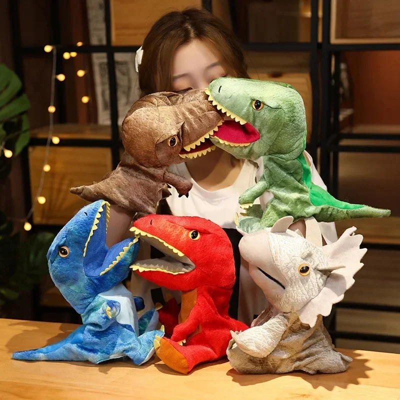 ตุ๊กตาไดโนเสาร์ของเล่นมือนิ้วมือ Story หุ่น Kawaii ตุ๊กตาการศึกษาของเล่นเด็ก Tyrannosaurus Rex ของขวัญเด็ก