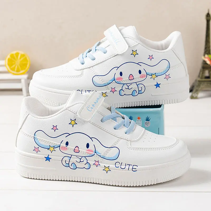 Sanrioed Kuromi Kids Sneakers Cartoon Board Shoes Cinnamoroll Boys Girls Sports Shoes Cute Lightweight Breathable Non Slip Gift