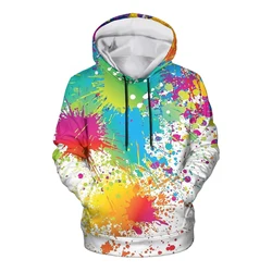 Color Graffiti Hoodies Tie Dye 3D Print Men Women Streetwear Oversized Pullovers Fashion Hooded Sweatshirts Kids Tops Clothing