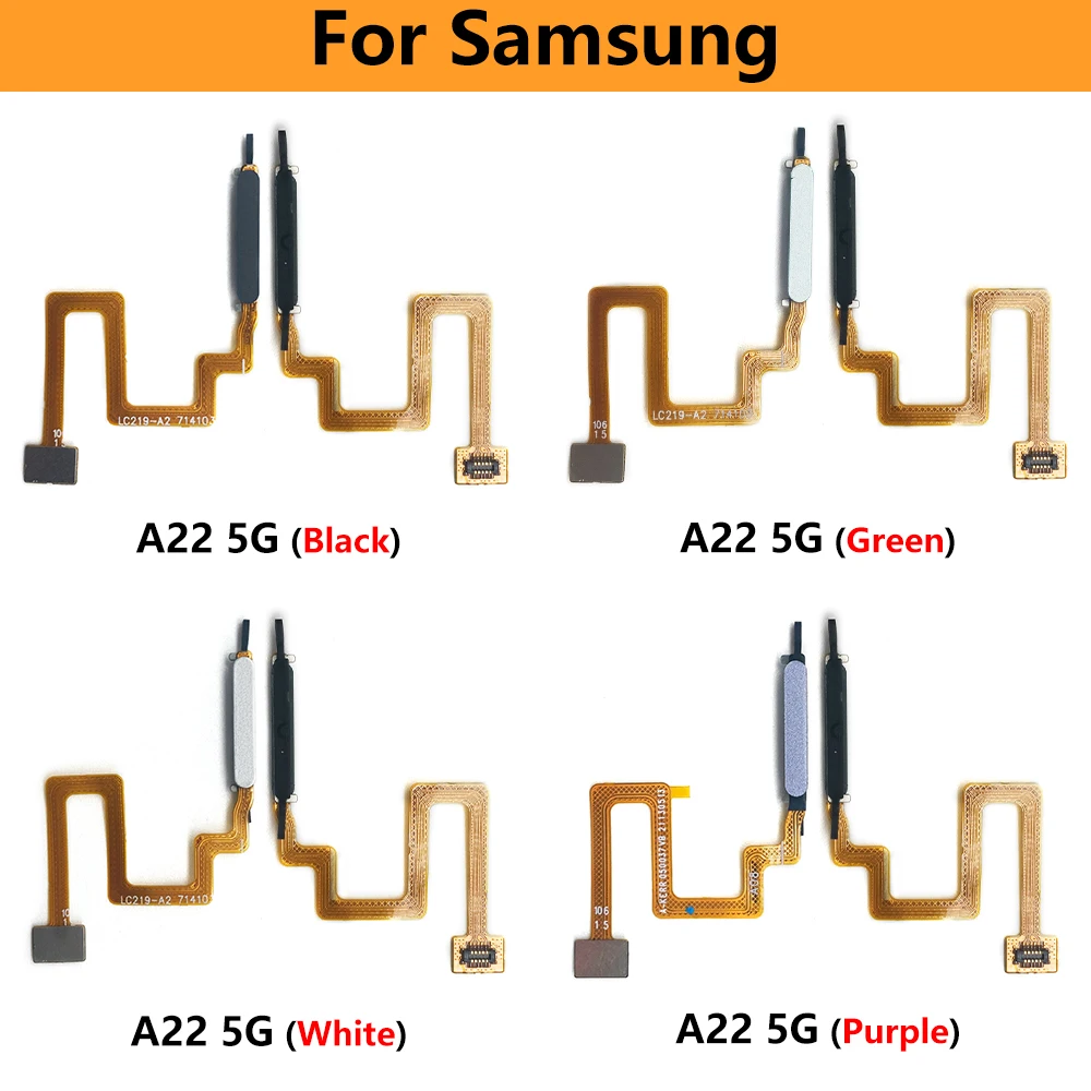 Imagem -04 - Testado para Samsung A22 4g e A22 5g Botão Home id Menu de Impressão Digital Reconhecimento de Teclas Retornar Cabo Flex do Scanner de Sensores 20 Pcs Novo