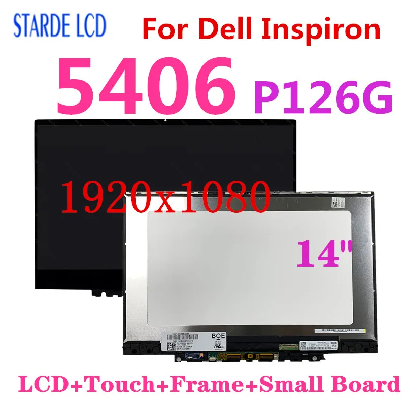 14” Original LCD For Dell Inspiron 5406 P126G FHD LCD Screen Touch Digitizer Assembly P126G001 P126G002 IPS Display Replacement