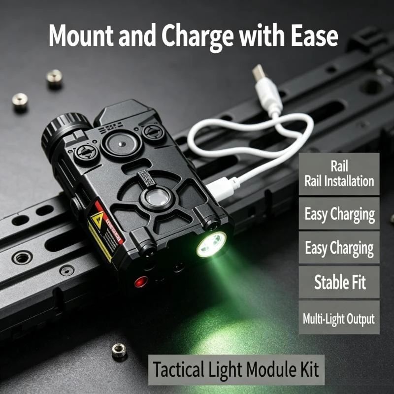Ogl Tactical Laser Flashlight Built-In Red Green Laser Sight Fits 20Mm Rail With Usb Rechargeable Power Supply