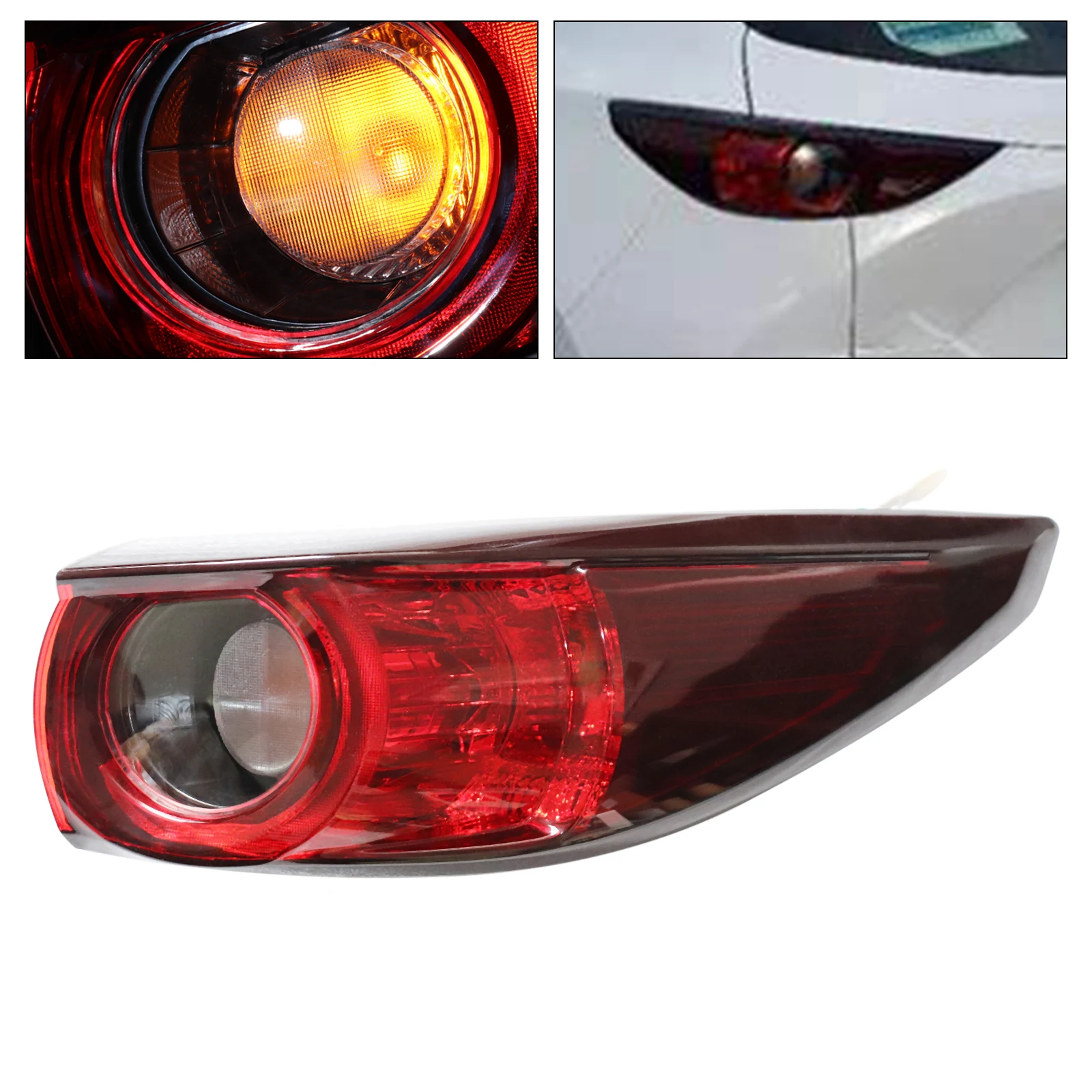 

Passenger Side Outer Tail Light Right Rear Halogen Lamp Direct Replacement For Mazda CX-5 2017-2021 With Bulbs Rear Brake Lamp