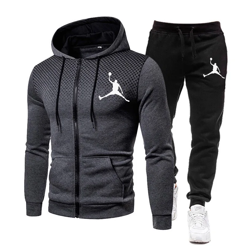 Men\'s hooded sweatshirt set, best-selling brand men\'s sportswear, autumn casual pants, gym and jogging, 2023