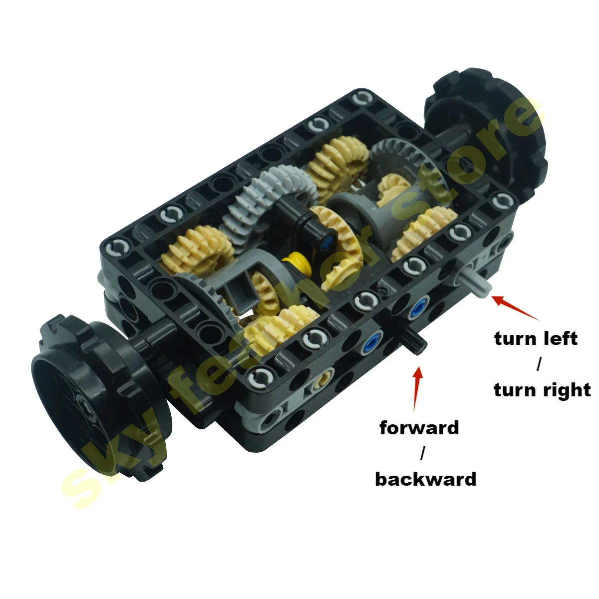 Electric technology building blocks Dual flow gearbox set Tank excavator track chassis Shootable artillery RC Toys