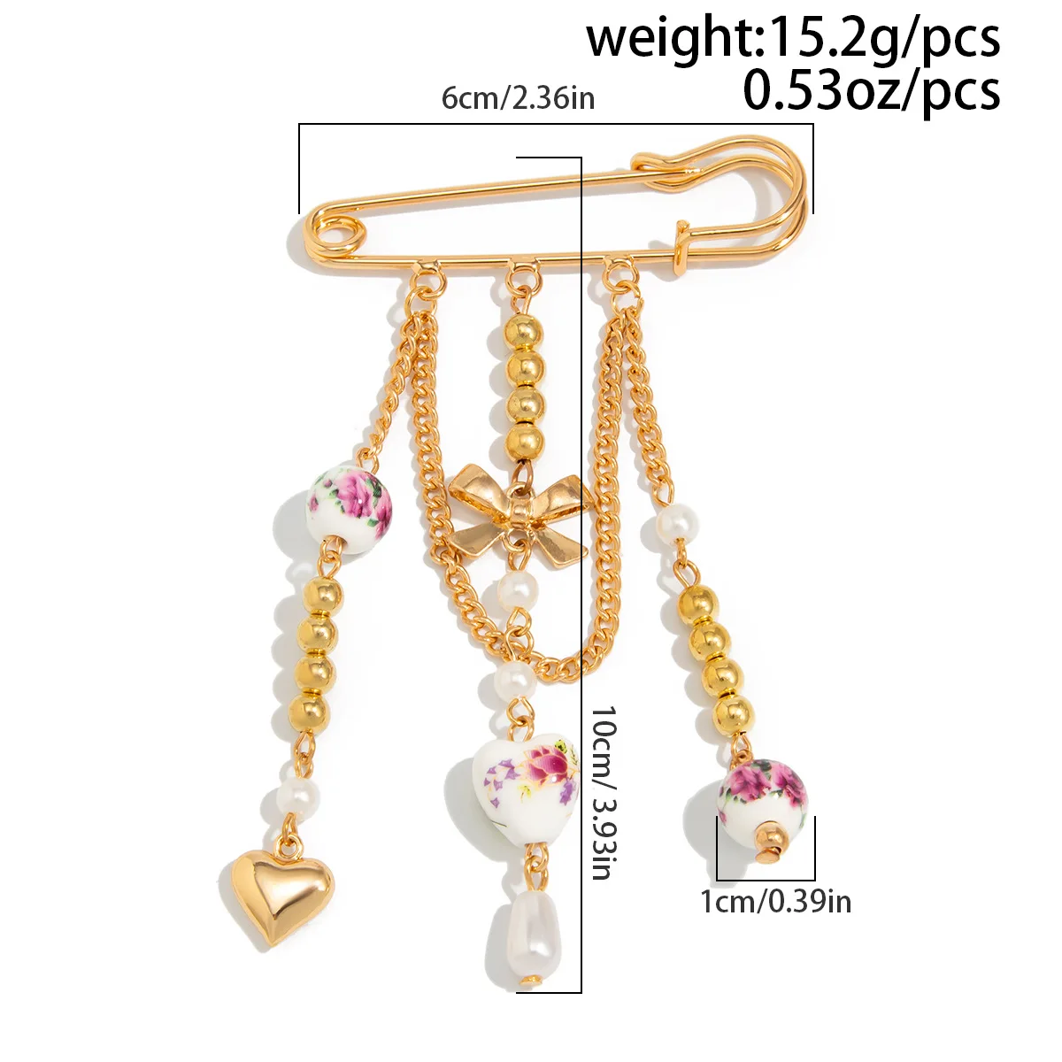

Y2K Sweet Beaded Bow Tassel Brooch Women Trendy Pin Waist Buckle Ceramic Bead Charm Brooch Clothes Decoration Jewelry