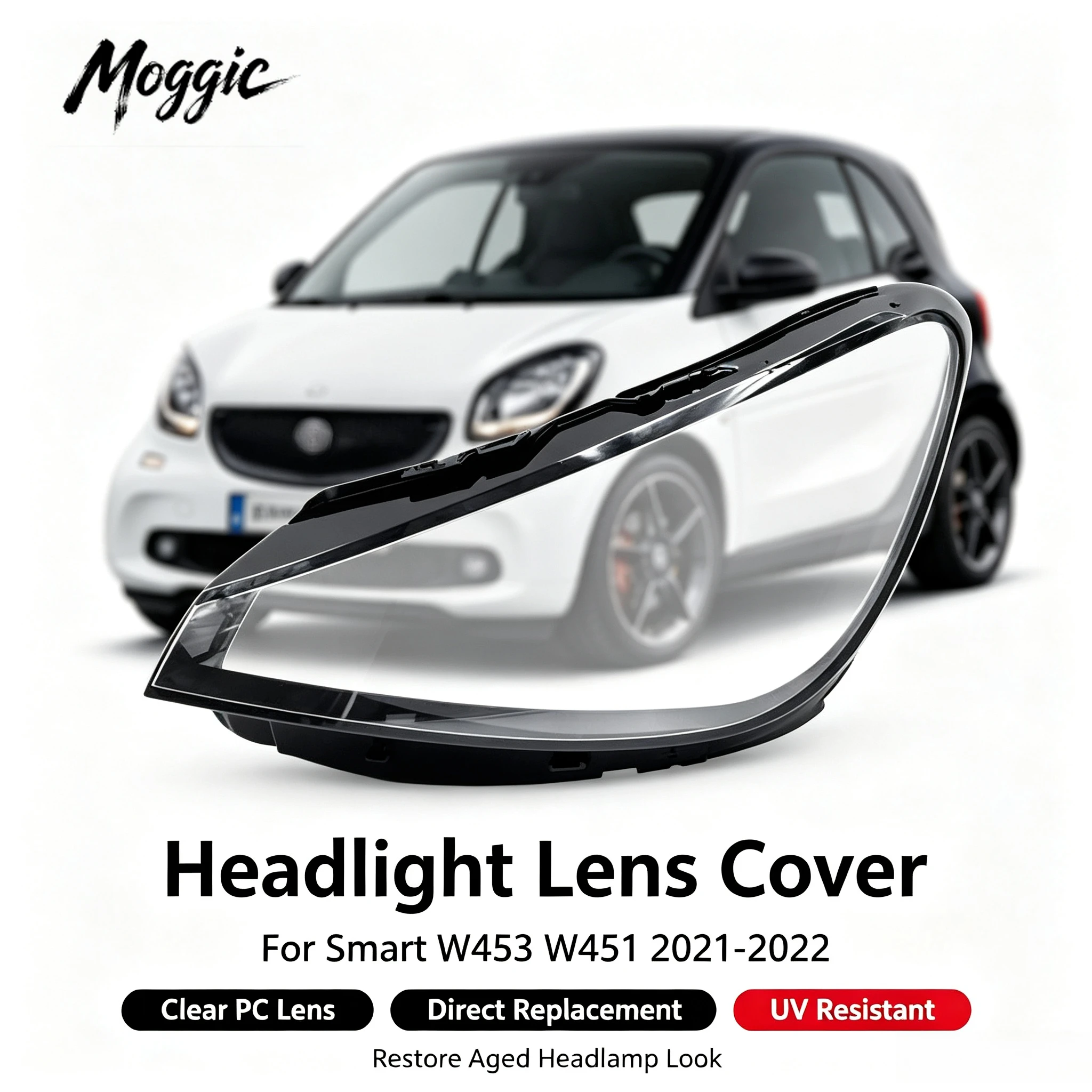 Moggic is suitable for 21-22 Mercedes-Benz smart large lampshade W453 W451 Mercedes-Benz small one headlight lampshade