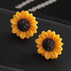 Cartoon Sunflower Earings for Women Fashion Big Sun Flower Statement Earring Korean Studs Jewelry Best Friend Gifts