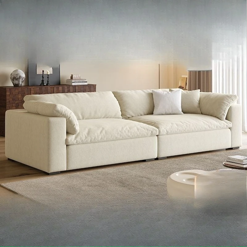 

Fabric sofa removable and washable cloud sofa small apartment living room flannel sofa