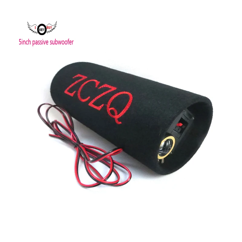 1pc 5inch Car Passive Subwoofer Portable Speaker Cylindrical Motorcycle Auto Truck Home External Sub Bass