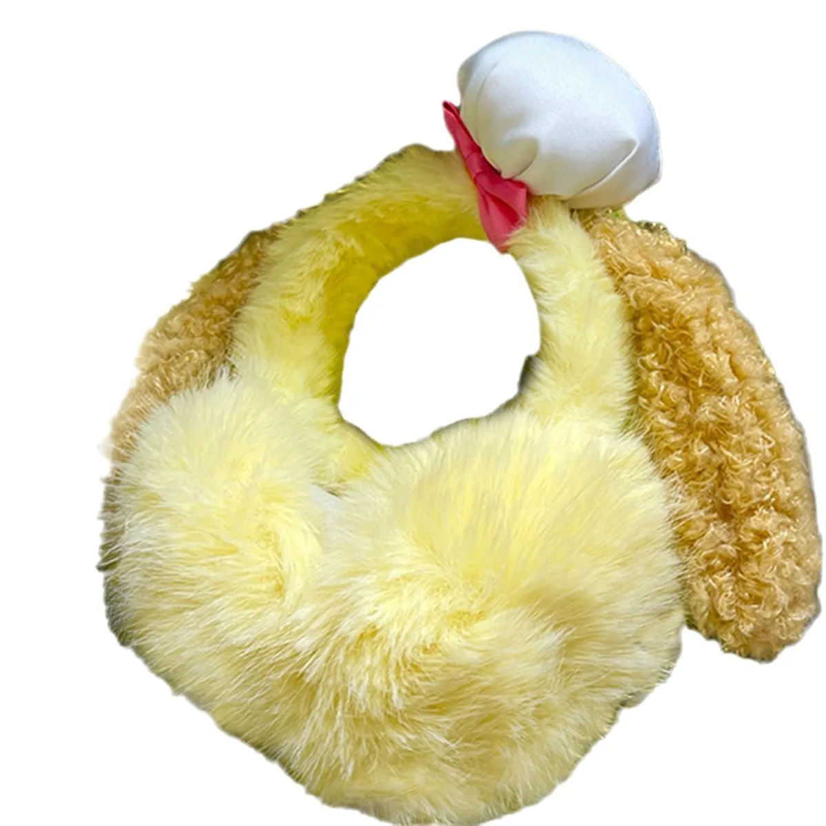 Cute Yellow Big Ear Earmuffs Winter Popular Thick Plush Earmuffs for Woman Girl Outdoor Warmth Products Christmas Gifts