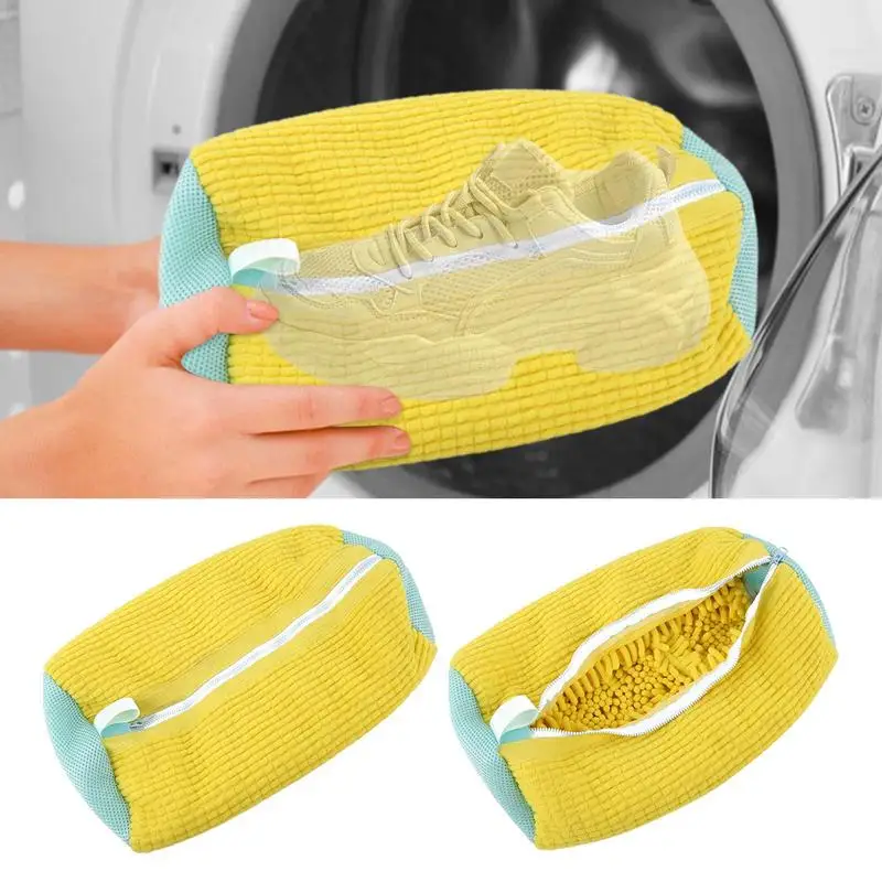 

Shoe Washing Bag Mesh Laundry Bag For Shoes Portable Zipper Closure Protects Sneakers Gym Shoes Travel Shoe Bag Anti Deformation