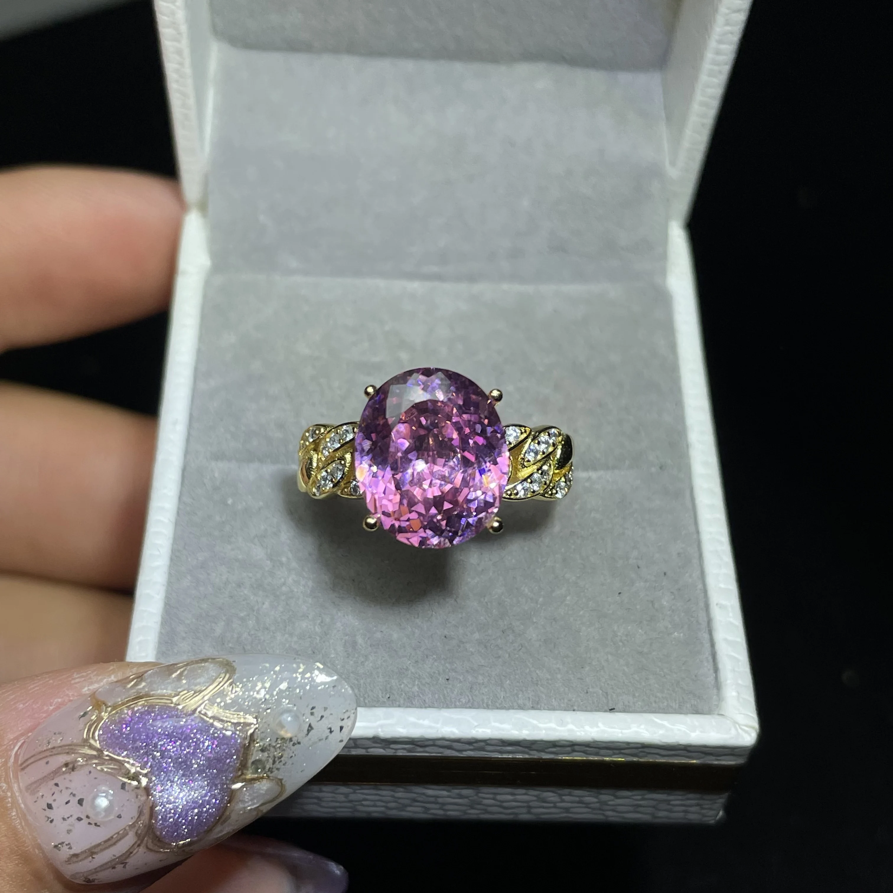 Luxury Minimalist High-End Cool Style Natural Pink Sapphire Pure Silver Ring Exquisite Jewelry