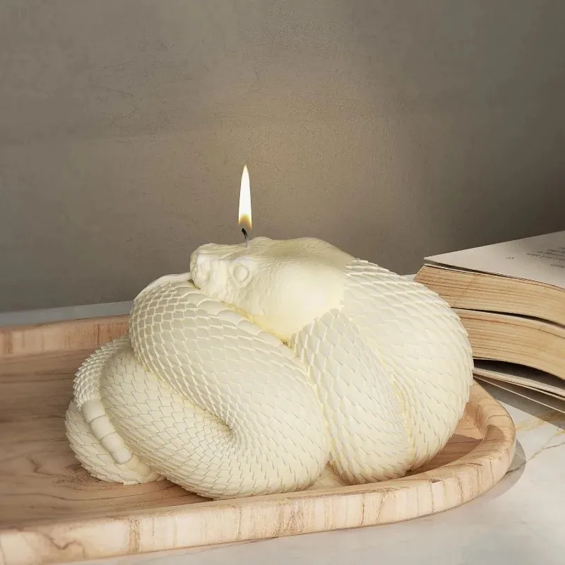 2026 Latest Models Flower Snake Pillar Candle Molds Silicone Mold DIY Cylindrical Aromatherapy Candle Plaster Animal Mold Form