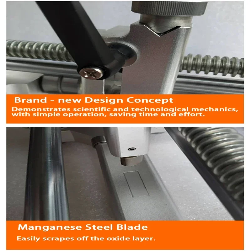 

PE pipe mechanical rotary scraper for removing oxide layer scraping with planer knife four-sided blade Stainless steel frame