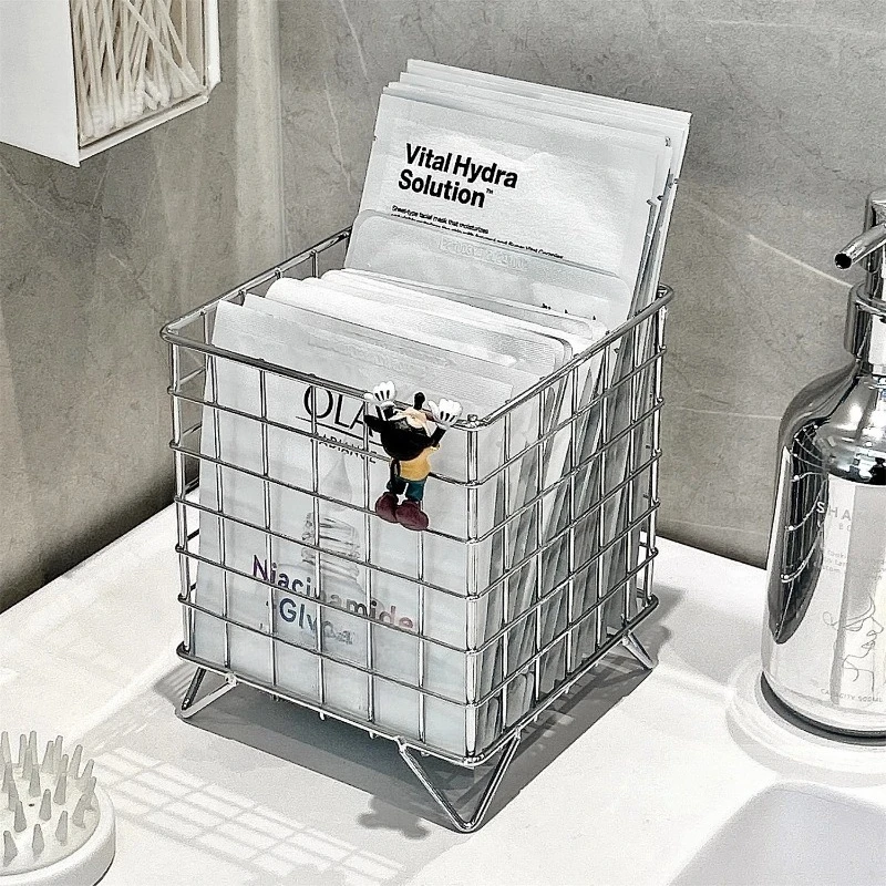 

1 шт., ящик для хранения масок для лица, туалетный столик, раковина, корзина для хранения косметики и ухода за кожей, идеально подходит для хранения мелких предметов домашнего обихода