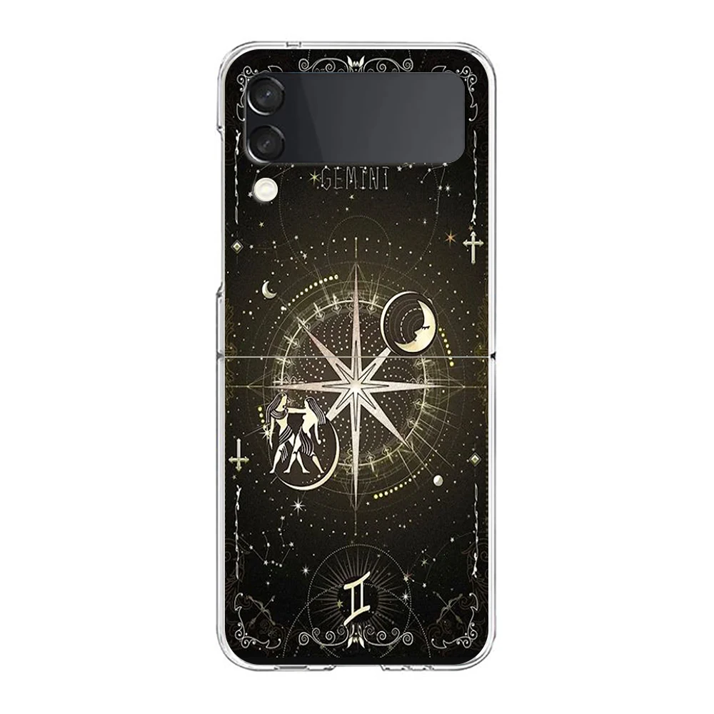 Constellation Phone Cover For Samsung Galaxy Z Flip 6 5 4 Case Transparent For Samsung Z Flip 3 Hard PC Foldable Shell Capas Bag