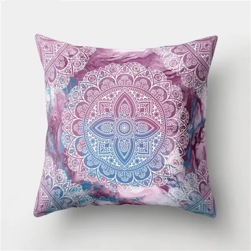 Hongbo 1 Pcs Datura Cushion Cover Decoration Mandala Printed Pillow Case Pillowcase for Bedroom Sofa Car Seat Chair Decoration