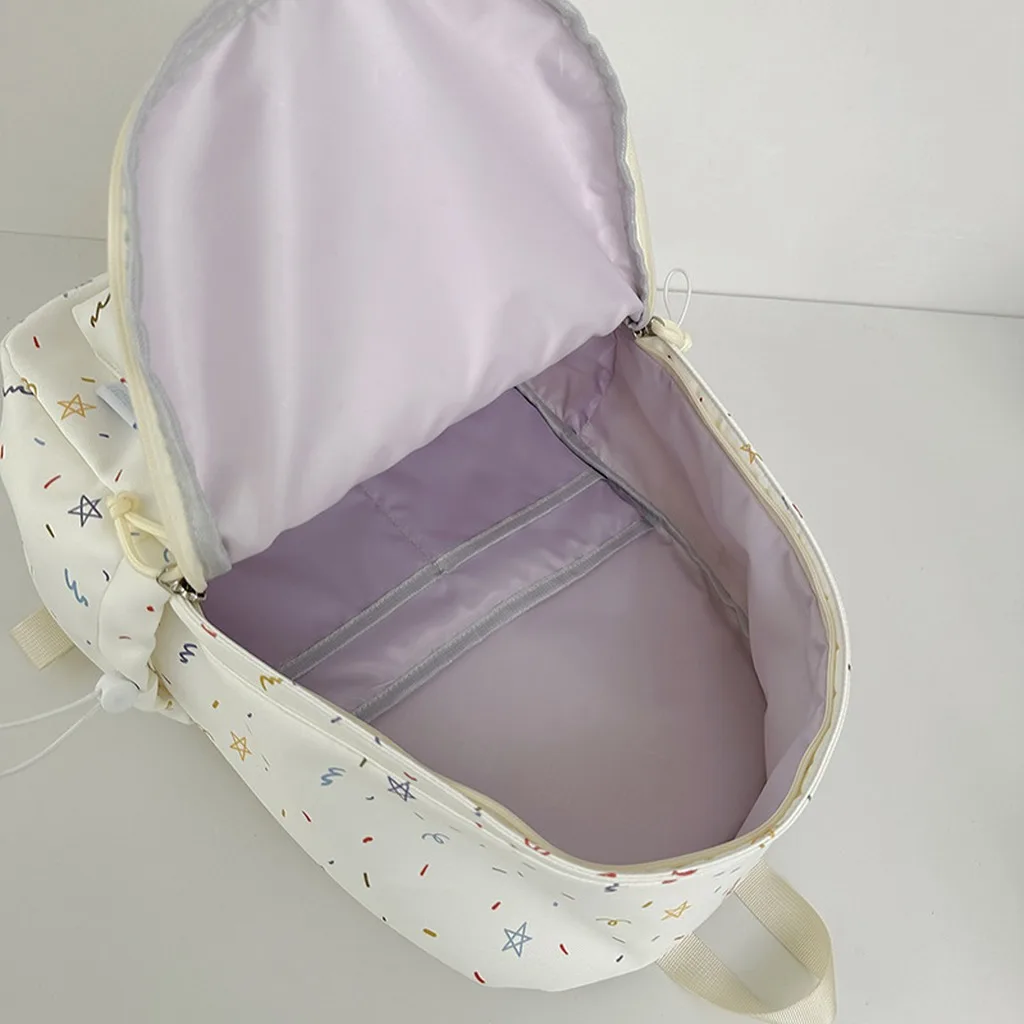 Unisex Backpack Curved Star Print Backpack Casual Daypack Cute Oxford Cloth Backpack For Unisex Books And Tablets Outdoor Trips