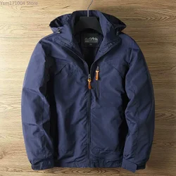 Chaqueta de gran tamaño para hombre, abrigo fino transpirable para senderismo al aire libre, a prueba de viento, con capucha, ropa para primavera y otoño, 7XL