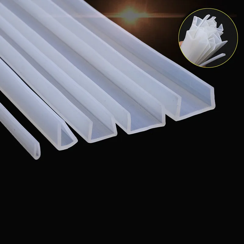 1Meters U Channel Silicone Rubber Shower Door Glass Sealing Strip Edge Trim Glazing Weatherstrip Edge Guard