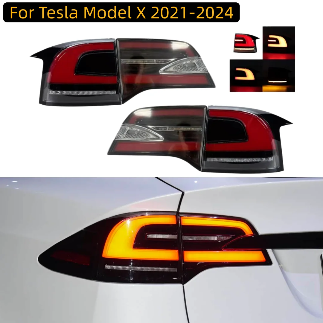 Tail Light Assembly Turn Signal Light Brake Lamp Fog Reversing Light For Tesla Model X 2021 2022-2024 1565493-00-B 1565497-00-C