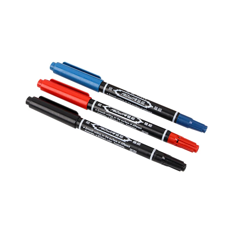 Picture 7: 10Pcs/Set Dual Tip 0.7/1.5 mm Nib Marker Waterproof Black Blue Red Oily Manga Art Marker Pens Student School Office Stationery