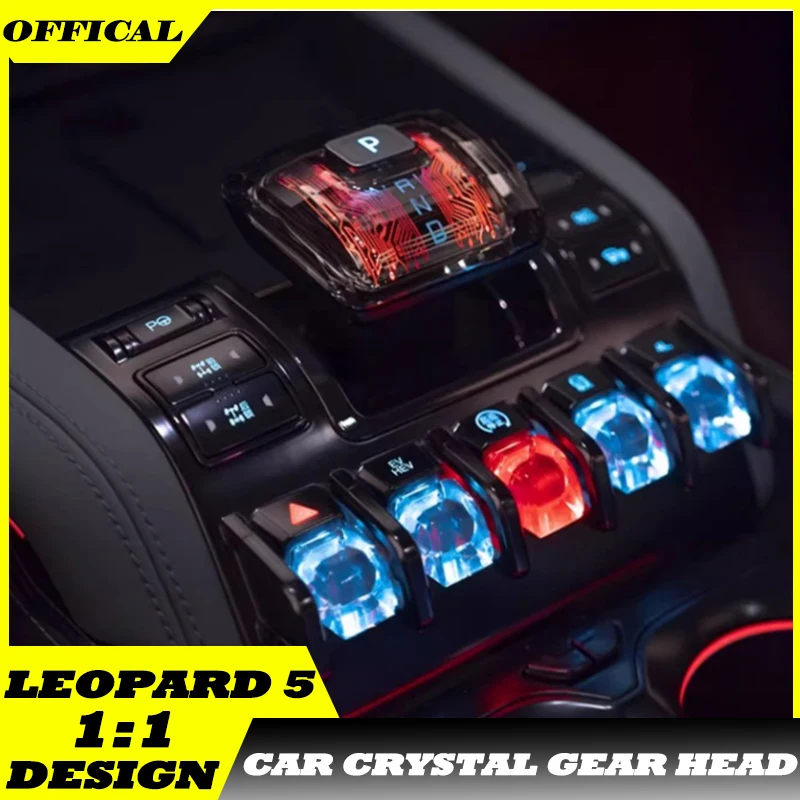 

Auto Central Control Luminous Gear Lever Ambient Light Fit for BYD Leopard 5 Car Crystal Gear Head Car Interior Accessories