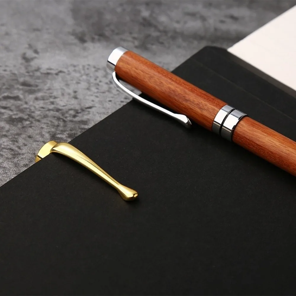 Multifunctional Rotating Wooden Ballpoint Pen Solid Wood Metal Trim Gel Pen Writing Pen Students