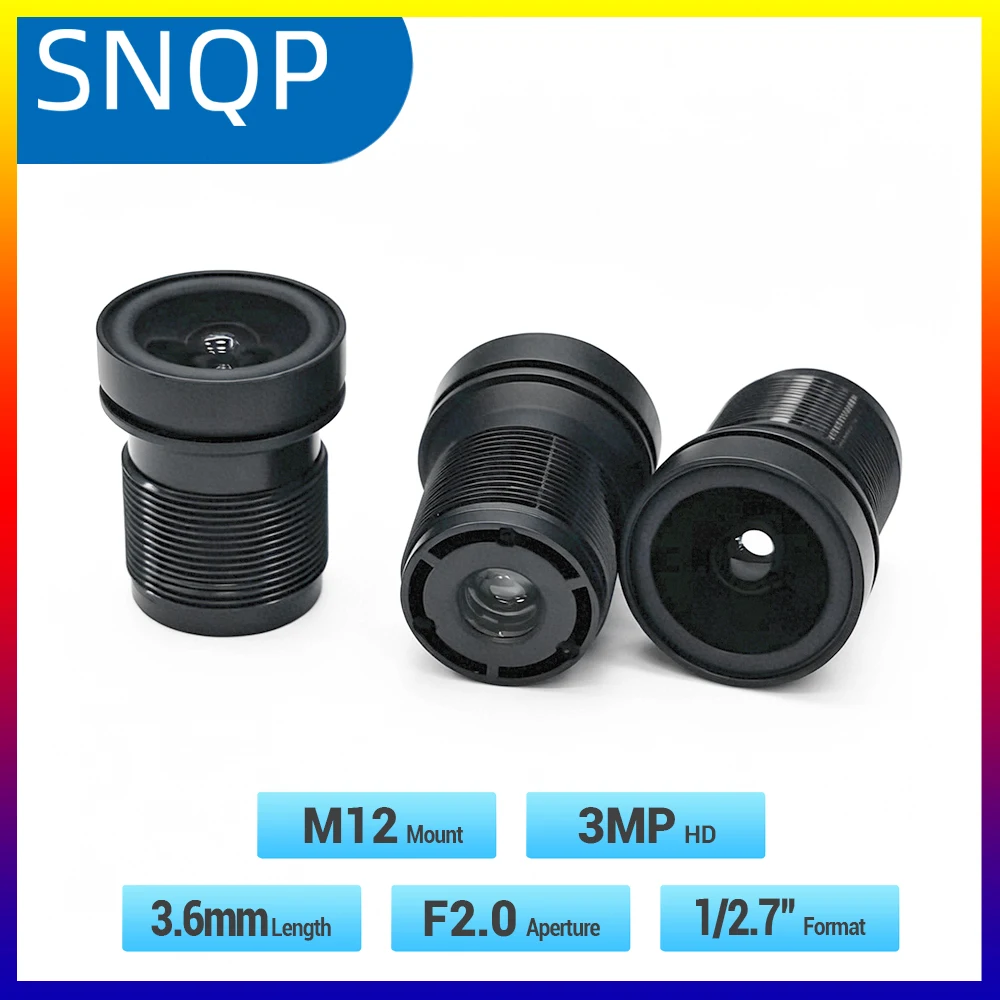 SNQP M12 3.6mm Fixed IRIS Lens Replacement for Security Surveillance CCTV Camera