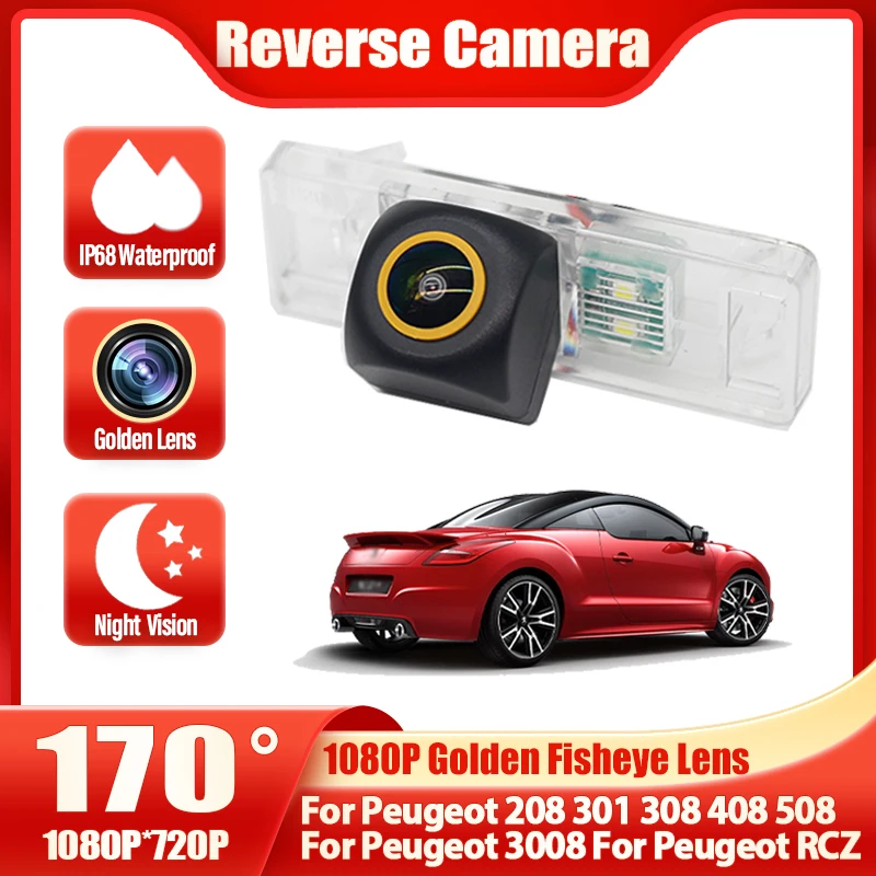 

HD 1080*720 Автомобильная камера заднего вида «рыбий глаз» Высокое качество RCA для Peugeot 208 301 308 408 508 для Peugeot 3008 для Peugeot RCZ