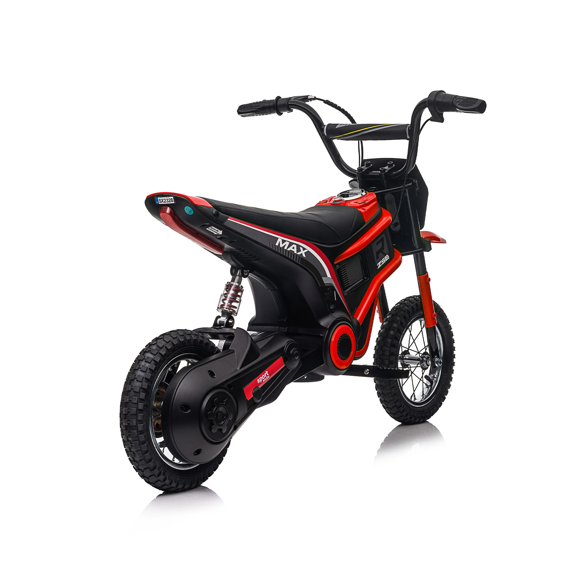 24V14ah Kids Ride On Electric Toy Motocross Motorcycle Dirt Speeds up to 14.29MPH,Dual Suspension, Hand-Operated Dual Brakes