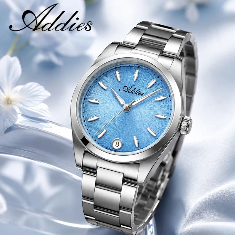 Addies 31mm Watch for Woman Sapphire Glass BGW9 Super Luminous Stainless Steel 50m Waterproof Dress Ladies Quartz Wristwatch