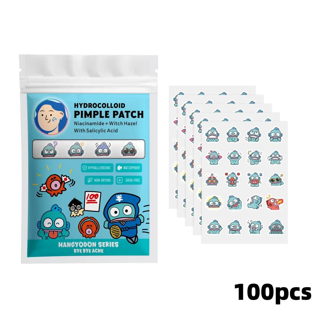 100/20PCS Patchs Hydrocolloïdes Mignons en Forme de Poisson-Pie, Couvre-Imperfections Imperméables, Autocollants Doux pour le Visage, Motifs Amusants