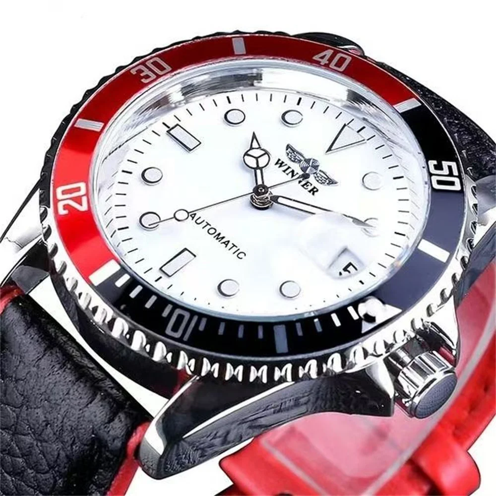 

Новые мужские механические часы, автоматический механизм, дизайн-скелетон, кожаный ремешок, с календарем, в европейском и американском стиле, черные часы Submariner, модные, повседневные, стильные, элегантные, для стильных мужчин, лучший подарок для парня