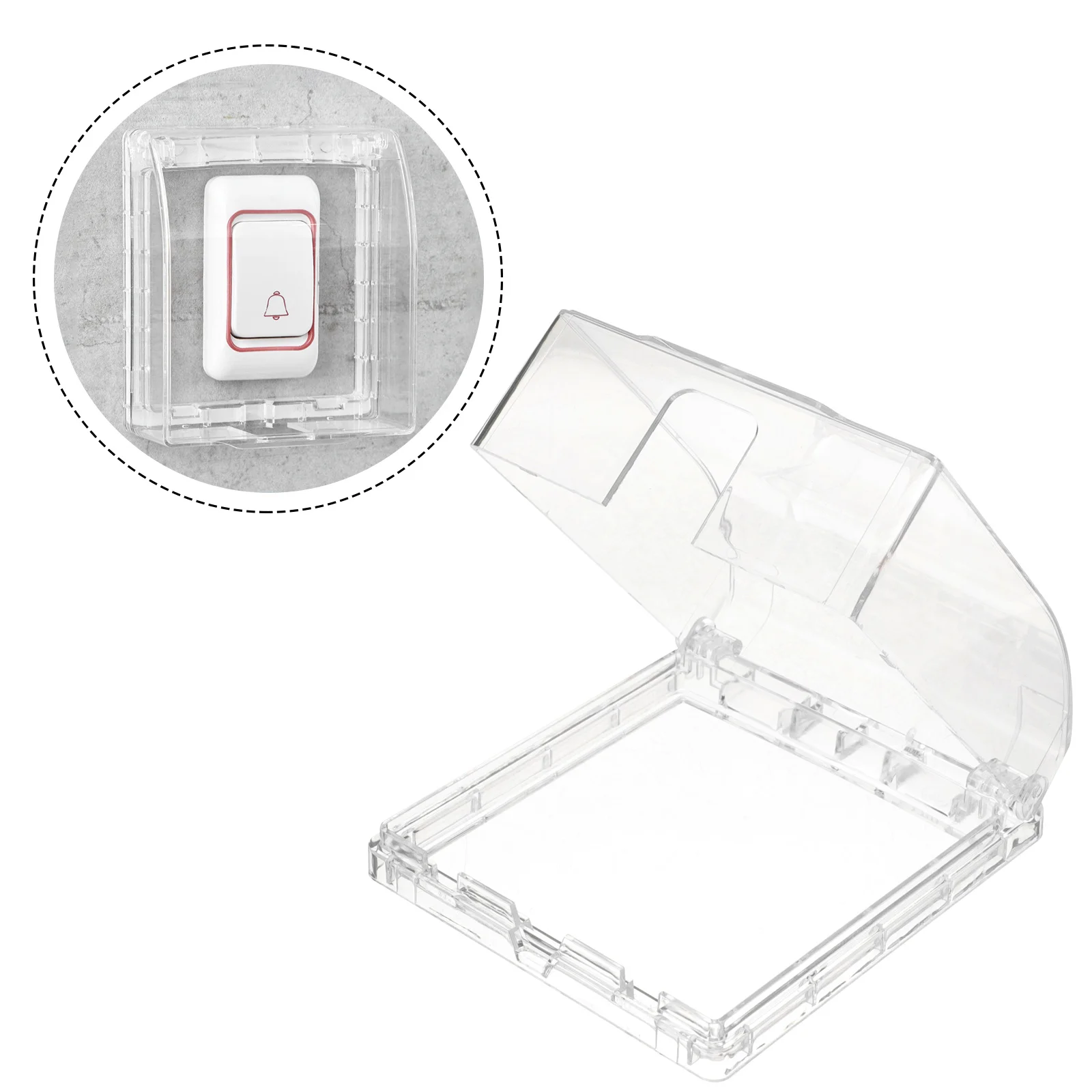 

Doorbell Protective Cover Plastic Doorbell Chime Box Transparent Weatherproof Outdoor Rainproof Case for Small Access Control