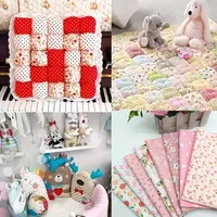 (25cm*20cm)8pcs Pink Floral Cotton Fabric Bundle; PreCut Fabric; Sewing Supplies For Patchwork Sewing And DIY Clothing Crafts 2