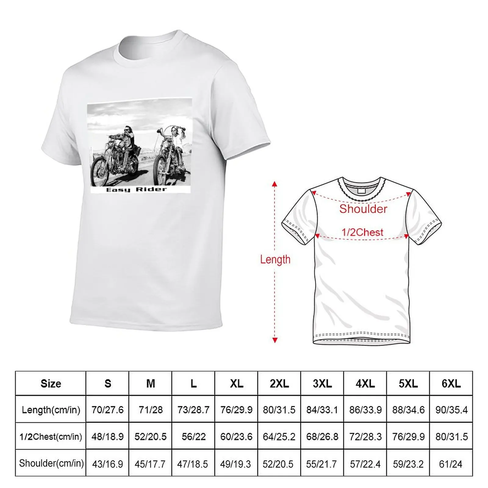 easy rider graphite drawing T-Shirt Casual Fashion Short Sleeve Cotton T-Shirt view 2